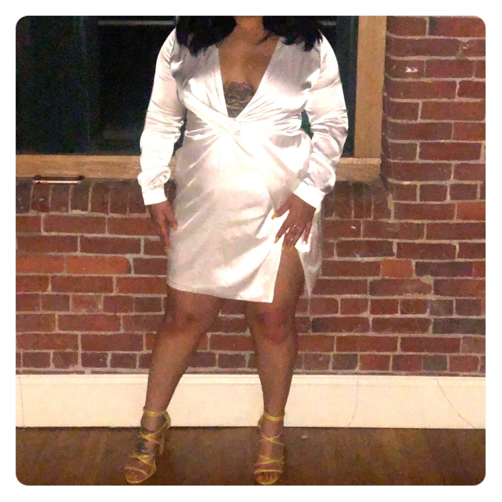 Fashion Nova Silk White Dress XL